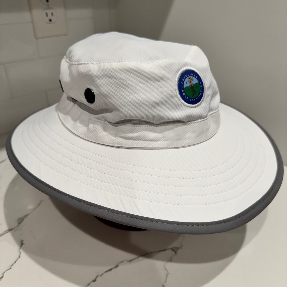 American Dry Goods Carolinas Golf Association Sun Hat White Wide Brim Men